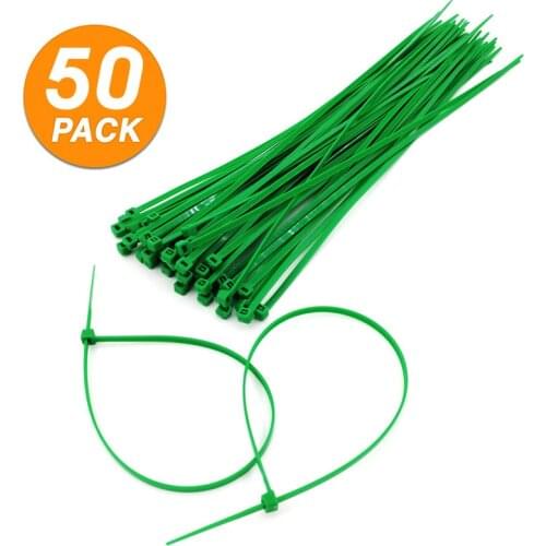 50 Pcs/Set Multi-purpose Green Tying Tree Vine Plastic Fixed Reusable Gardening Cable Ties Adjustable Nylon Garden Ties 2020