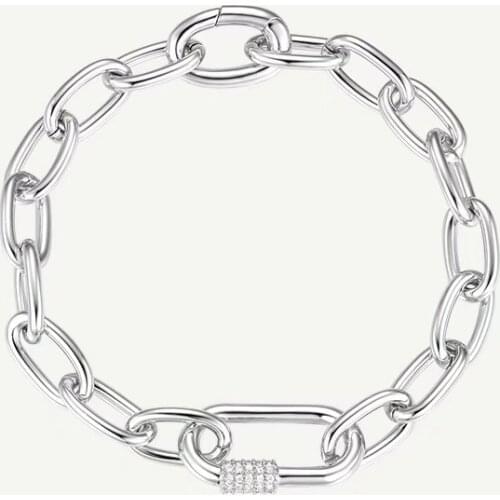 Bracelet E home lock bracelet design bracelet cold wind hand ornament men and women the same tide brand necklace