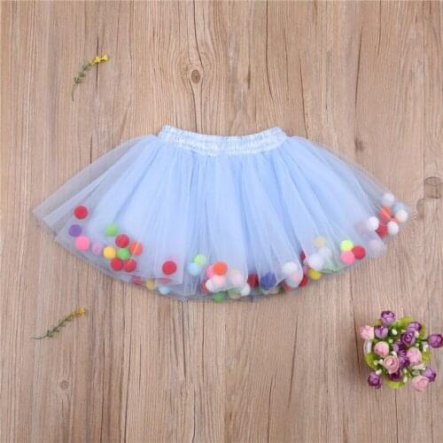 Kids Skirt Girls Elastic High Waist Bubble Skirt Short Dress for Summer Fall, Pink/Blue 9Months-6Years