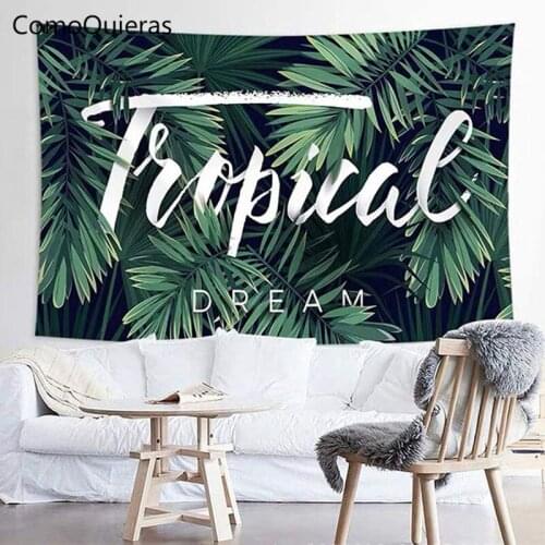 Forest Tapestry Green Plant Wall Hanging Cloth Home Decor Pastoral Style Living Room Dormitory Background Wall Tablecloth