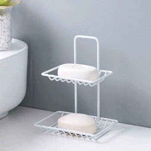 Soap Dishes Drain Sponge Holder Bathroom Organizer Wall Mounted Storage Rack Soap Box Kitchen Hanging Shelf