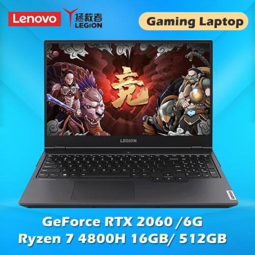 Gaming laptop Lenovo Legion R7000P Notebook With AMD Ryzen 7 4800H Windows 10 15.6 inch 16G 512G SSD GeForce RTX 2060 6G Display