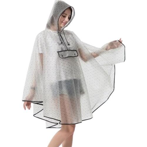 New fashion quality waterproof reusable plastic EVA women rain cape raincoat men hooded poncho for hiking riding