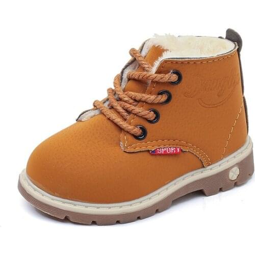 2021 Autumn Winter Children Boots For Boys Girls Toddlers Martin Boots Warm Cotton Fashion Classic Ankle Boots For Kids 21-30