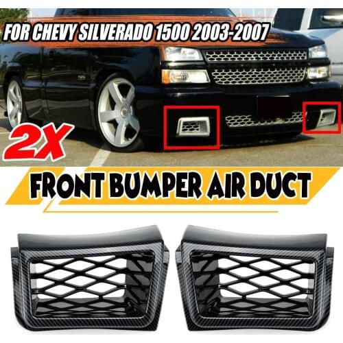 A Pair Carbon Fiber Look Car Brake Air Duct Front Bumper Caliper Grill Air Outlet For Chevrolet For Silverado 1500 2003-2007 SS