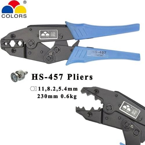 HS-457 coaxial crimping pliers 4C,5C,7C,CABLE relden 11,8.2,5.4MM coaxial crimper SMA/BNC connectors tools