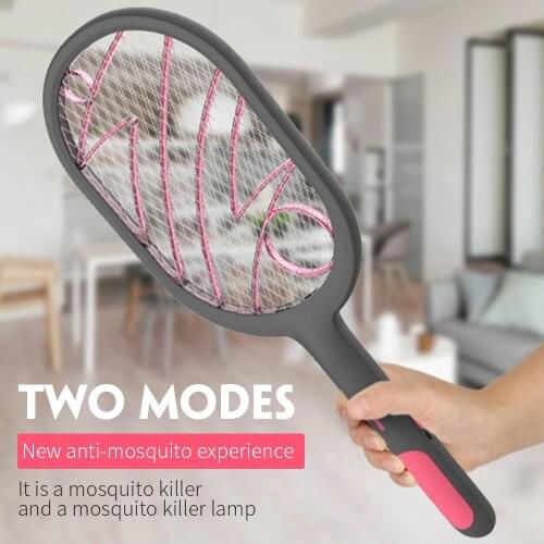 Handheld USB Charging Mosquito Lamp Electric Mosquito Swatter Trap Control Flyswatter Wasp LED Two Functions 1200mAh 500*185mm