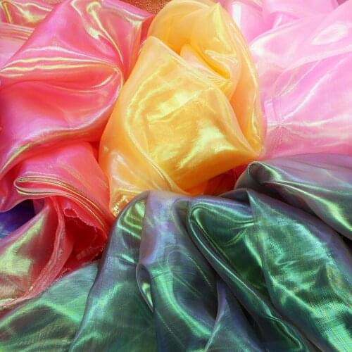 Transparent mirage gauze glass Organza laser light gauze graduation design clothing performance clothing fabric