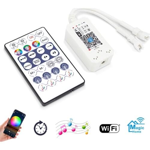 Magic Home Ws2811 Ws2812b Controller DC 5v 12v 24v Ir Remote Control App Wifi Led Controller Controladora Rgb Music Controller