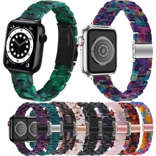 Essidi 14mm Resin Bands For Apple Watch Series 6 SE 5 4 3 2 1 Slim Wrist Strap Loop For Iwatch 38 40 42 44mm Bracelet Correa