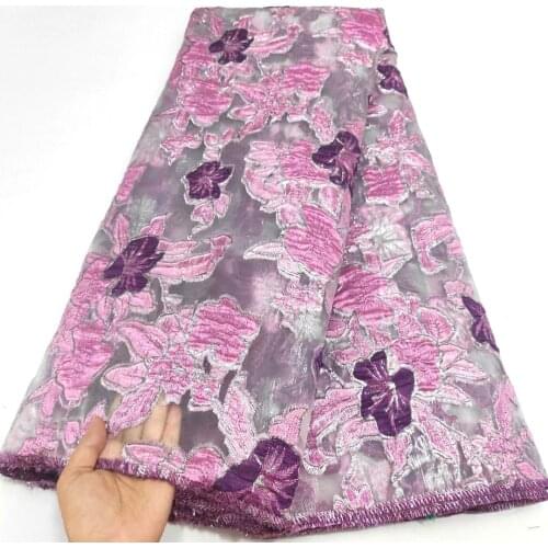 Green African Lace Fabric 2021 High Quality Brocade Jacquard Fabric Nigerian French Organza Lace Fabric for Party Dress 5 Yards