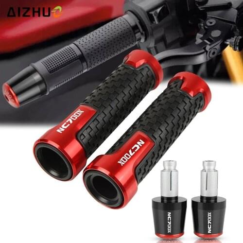 Handlebar Grips 7/8"22mm Motorcycle Accessories FOR HONDA NC700X 2012-2013 NC 700X Handle Bar Cap End Plug CNC Aluminum LOGO
