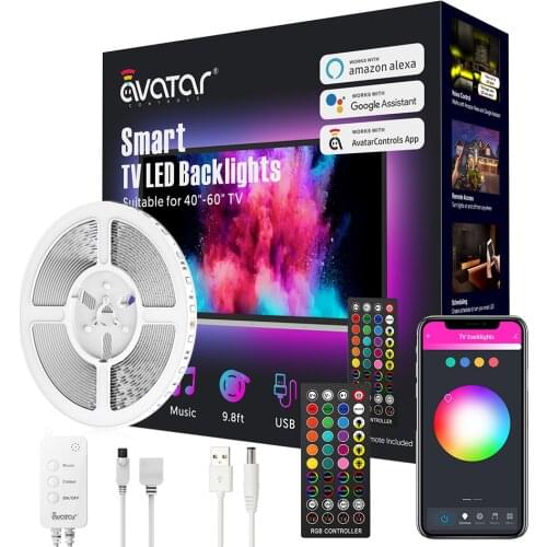 TUYA Wifi BLE TV LED Strip Lights RGB Work With Alexa/Google Assistant Voice Control +IR Controller 3 Meters