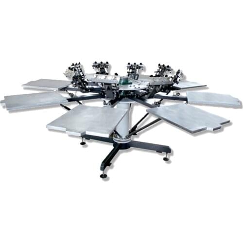 Micro Registration 8 Color 8 Station T shirts Screen Printing Machine