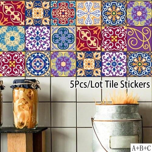 House Decoration Self-adhesive 3D Mosaic Tile Moroccan Wall Stickers Waterproof Kitchen Decal Living Room Wallpaper