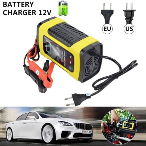 12V 6A Universal LCD Car Motorcycle Battery Charger for Auto Motorcycle Lead-Acid AGM GEL Batteries Intelligent Charging