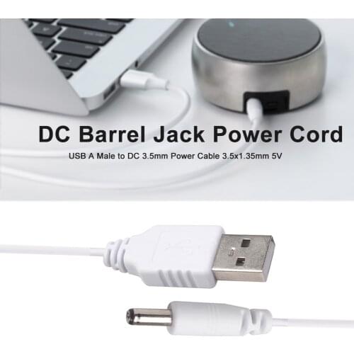 USB A Male to DC 3.5mm Power Cable 3.5x1.35mm 5V DC Barrel Jack Power Cord