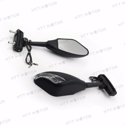 Aftermarket motorcycle parts Yellow LED lights Mirror for Kawasaki Ninja 500 636 ZX6RR ZX750 ZX7R ZX9R Z750S 250R