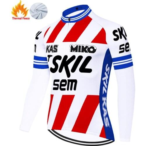 Kas Retro Winter Thermal Fleece Camisa Masculina Mayots Camiseta Mallots Hombre Retro Maillot Cycliste Homme Jersey Ciclismo