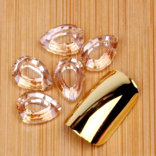 10pcs/pack 7x10mm Pear Shape Angle Rings Glass Hollow Crystal Chameleon Cabochom Jewelry Nail Art DIY Garments Dress Decoration