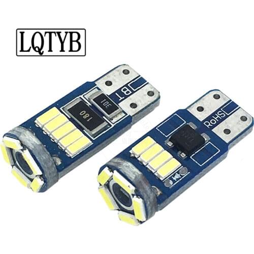 2pcs Car LED Decoding Width Light T10 4014 15SMD High Brightness Reading Light Car Roof Light License Plate Light