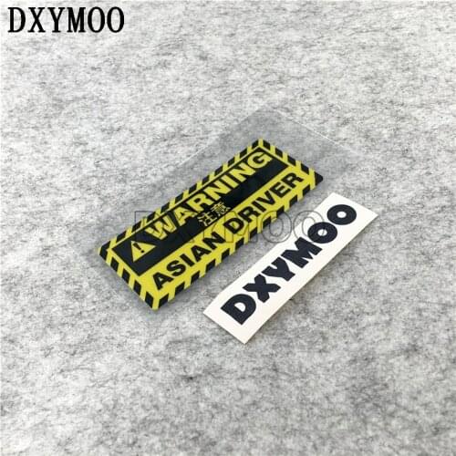2PCS WARNING ASIAN DRIVER Car Sticker Motorcycle Reflective Vinyl Decals Auto Window Tail Bumpers 10x4cm