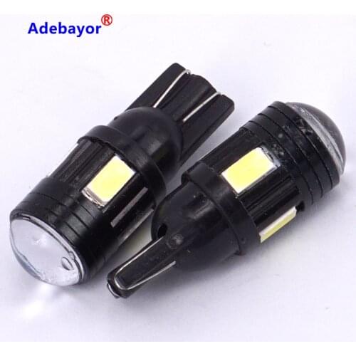 2 X T10 6 SMD 5630 High Power 3W Super Bright wide instrument Indicator lamp 194 168 2825 W5W lamp LED Car Lights Bulb white