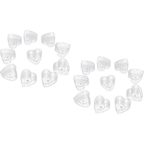 20x Heat-Resistant Clear Plastic Tea Light Container Cups Love Heart Candle Mold Handmade Wedding Decor Candles Craft Mold Tools