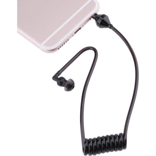 3.5mm In Ear Anti-radiation Single Earphone Listening Air Tube Stereo Coiled Cables Mono Function Earpiece In Ear Stereo Headset