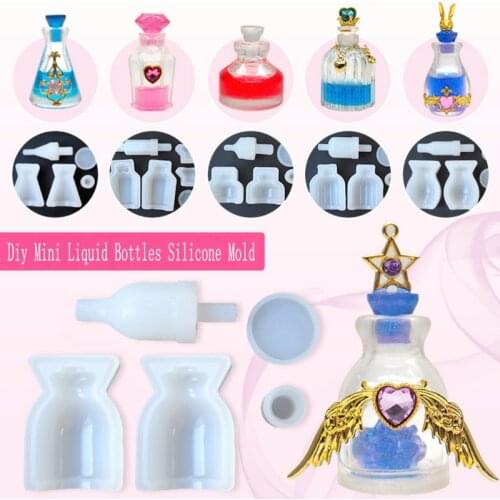 3D Perfume Bottle Epoxy Resin Silicone Mold Jewelry Fillings Accessory DIY Mini Liquid Bottles Gifts Charms Handmade Craft
