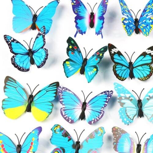 Emulation Butterfly 3d Butterfly Decoration Wall Stickers Lifelike Colorful Butterfly Removable Wall Stickers