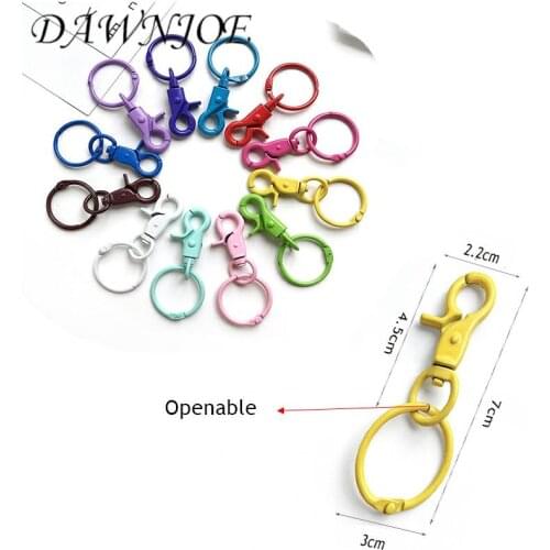 5 pcs Many Color Paint Keychain Creative Open Ring DIY Bag Buckle Key Ring Dog Buckle Hook Jewelry Accessories Finding