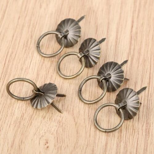 5Pcs Vintage Bronze Cabinet Knobs Handles Furniture Sun Pin Knobs Kitchen Drawer Cupboard Ring Pull Handles Fittings 25mm/19mm