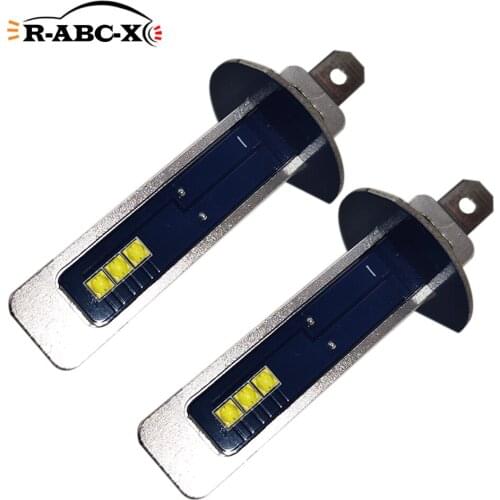 RUIANDSION 2Pcs H1 12V Car Fog Light Bulb Auto Driving Lamp LED Low Beam For Buick Regal Nissan Ford Hyundai Passat 6000K White