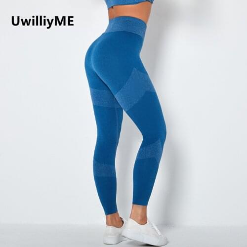 UwillyME Seamless Yoga Pants Women Fitness Leggings Gym Push Up Hip High Waist Stretch Sports Running Sportswear Ladies Trousers