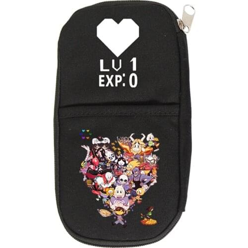 Undertale Sans Flowey Skull Boys Girls Wallet Pencil Case School Supplies Bags Student Gift