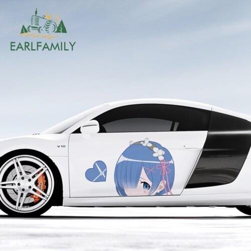 EARLFAMILY 43cm x 28.4cm Cartoon Car Body Sticker FOR Peeking Rem Fine Decal DIY Fashion Occlusion Scratch Waterproof Stickers