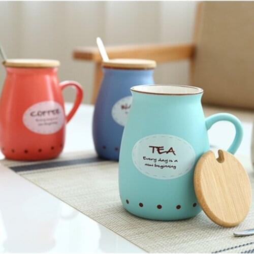 Ceramic Colorful Letter Milk Mug Eco-friendly Home Drinking Cup Water Tea Cup Coffee Breakfast Mug With Spoon Anniversary Gift