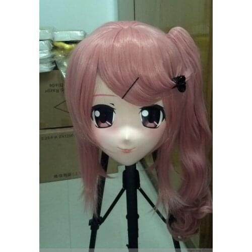 KM9149) Handmade Female Sweet Girl Resin Crossdress Outfit Cosplay Japanese Animegao Role Play Kigurumi Mask