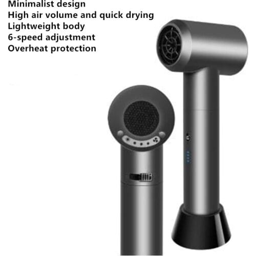 Professional Portable Intelligent Wireless Hair Dryer Smart Cordless 12-Mode USB Rechargeable Hair Drier Blower Salon