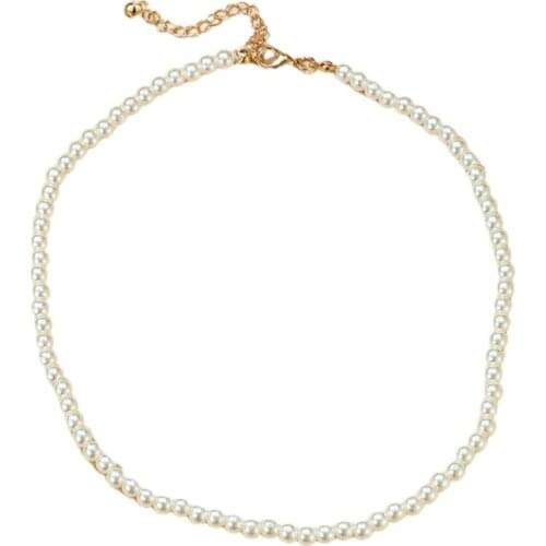 Luxury Pearl Stone Chian Choker Necklace for Women Charming Handmade Adjustable Party Sweater Jewelry Collar Gifts