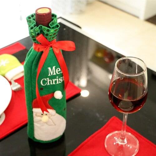 Christmas Decoration Red Wine Bottle Covers Snowman Santa Claus Bags Decoration Home Party Christmas Gift Supplier HG0244