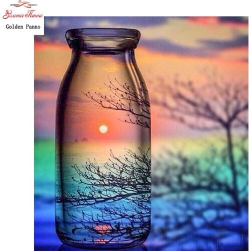 DIY Diamond Painting Bottle Landscape Cross Stitch Full Cross stitch diamond embroidery rhinestones Wall Painting love gift
