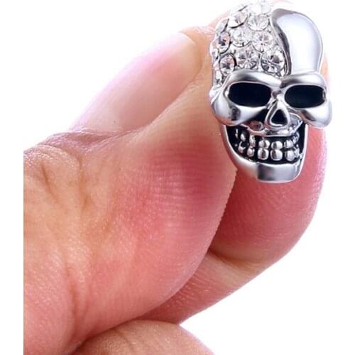 Y166 Retro And Skull Head Ear Piercing Stud Earrings Unique Dangler Ghost Studs
