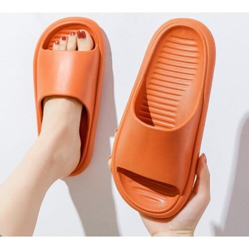 Fashion EVA Women Slippers Summer Bathroom Anti-slip Slides Indoor Home Flip Flops Casual Solid Color Flat Bottom Mans Sandals