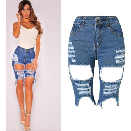 Short Jeans Summer Women High Waist Denim Shorts Hole Design Female Super Cool Flash Shorts 3XL Pantalon Femme Cloth