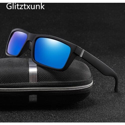 Glitztxunk Polarized Sunglasses Men Brand Classic Night Vision Square Sports Sun Glasses For Male Driving Shades Goggles UV400