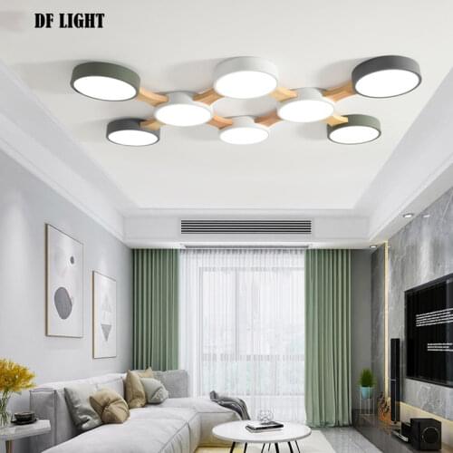 LED ceiling lamp 220V round metal lampshade Nordic modern minimalist pendant lamp for surface-mounted living room bedroom hotel