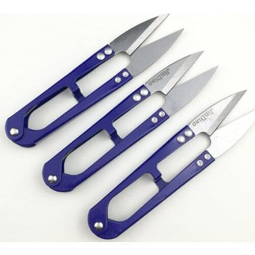 U Shape Scissors Sewing Embroidery thrum Yarn Clippers Trimming Scissors Nippers Sewing Scissor Tool Hand Tool U Scissors 3Pcs