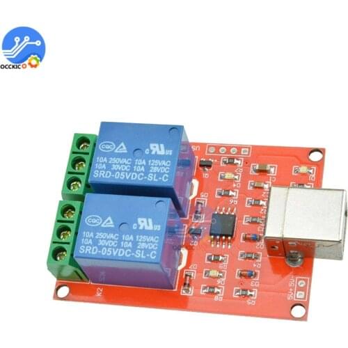 DC 5V Relay USB Programmable for Computer Control Board 2 Channel for Smart Home Power Door Control Timer Delay Relay